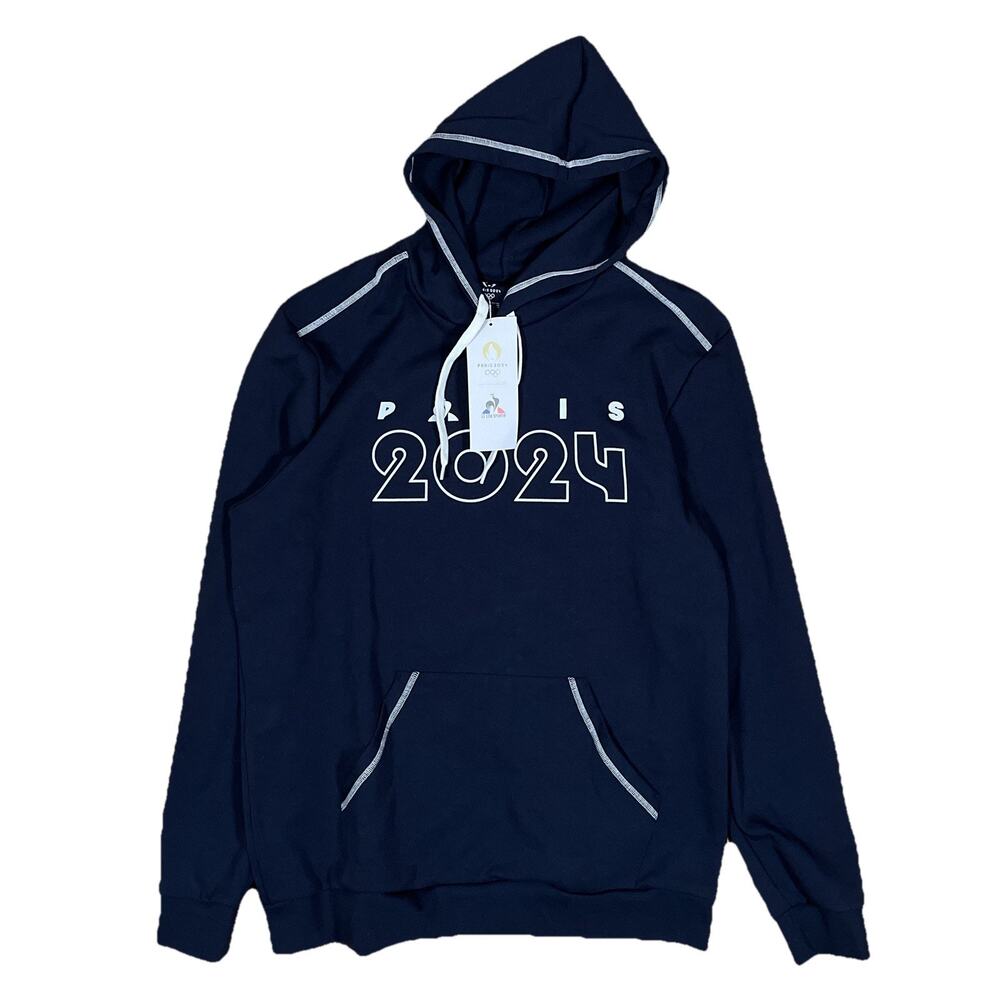 NWT Le Coq Sportif‎ x Paris 2024 Olympics Navy Hoodie Pullover Sweater Size XL
